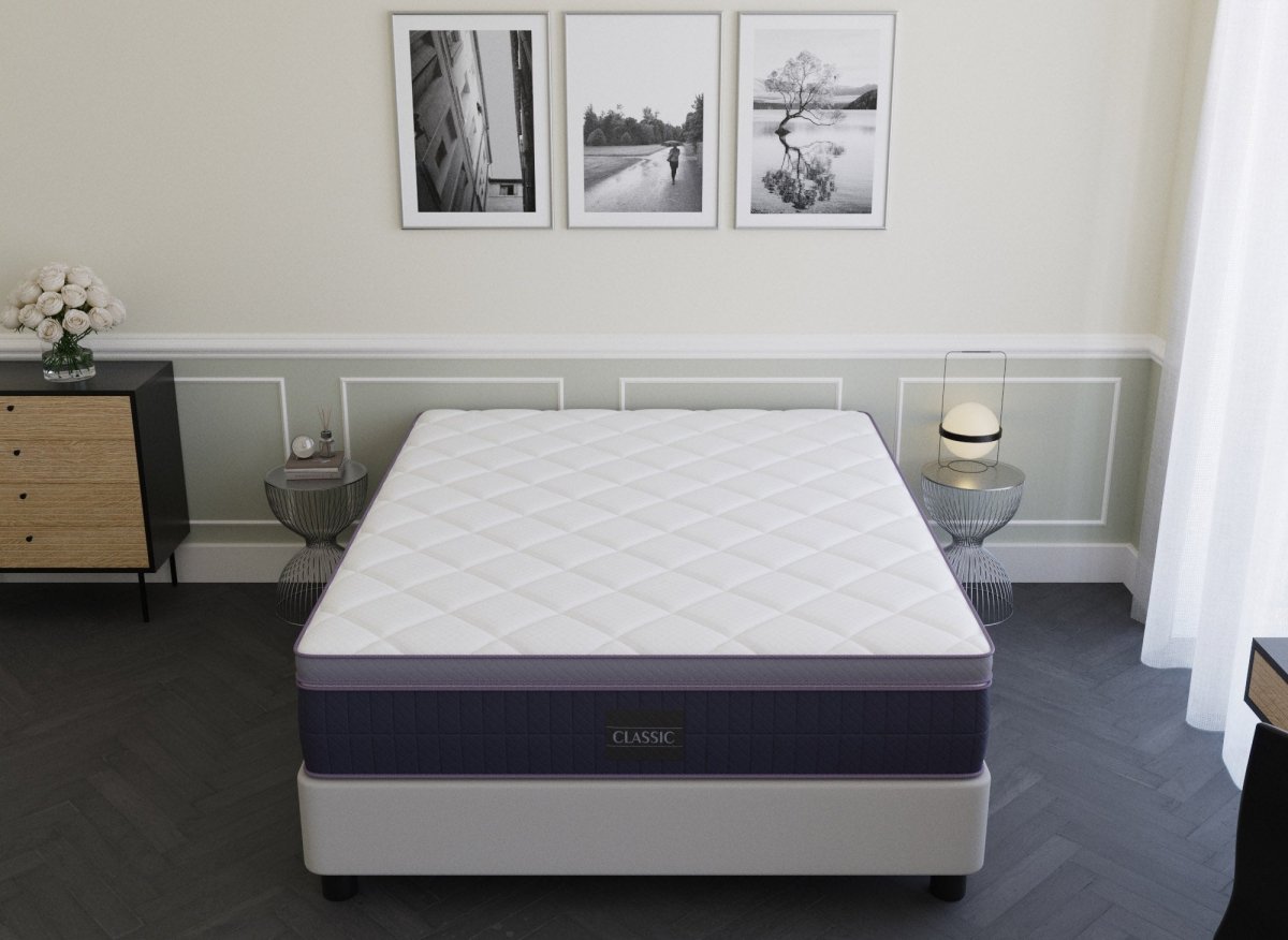 Matelas hybride CLASSIC 160 x 200 cm ressorts ensachés et mémoire de forme épaisseur 31 cm - DécoInParis