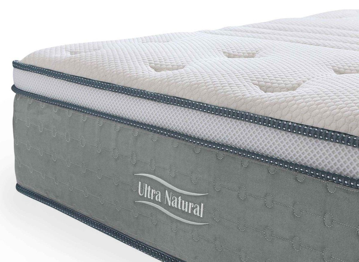 Matelas hybride NATURAL 140 x 190 cm ressorts ensachés et soie épaisseur 29 cm - DécoInParis