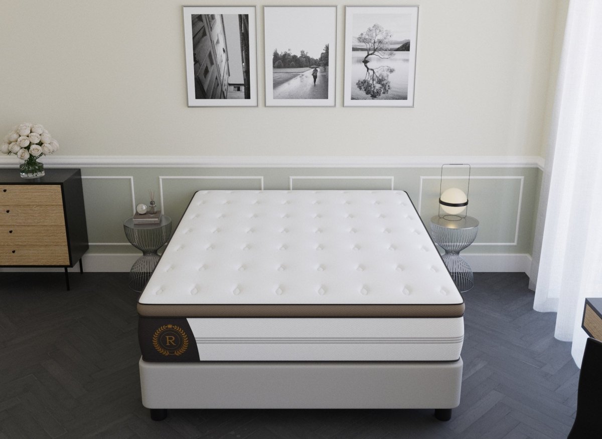 Matelas hybride ROYAL LUX 160 x 200 cm ressorts ensachés et mémoire de forme épaisseur 31 cm - DécoInParis