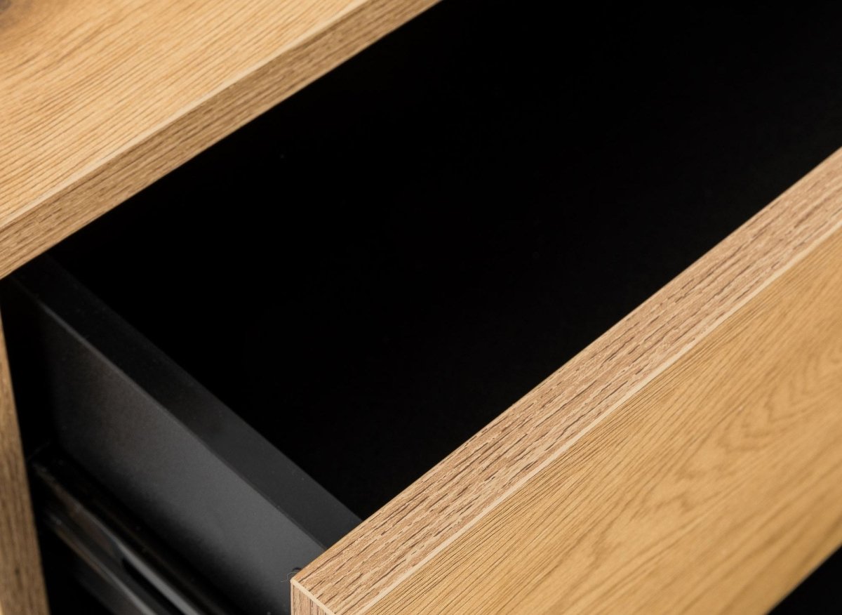 Meuble d'entrée portant et 2 tiroirs en bois et métal GLENN - DécoInParis
