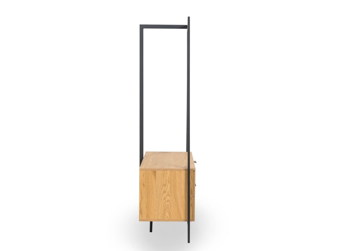 Meuble d'entrée portant et 2 tiroirs en bois et métal GLENN - DécoInParis