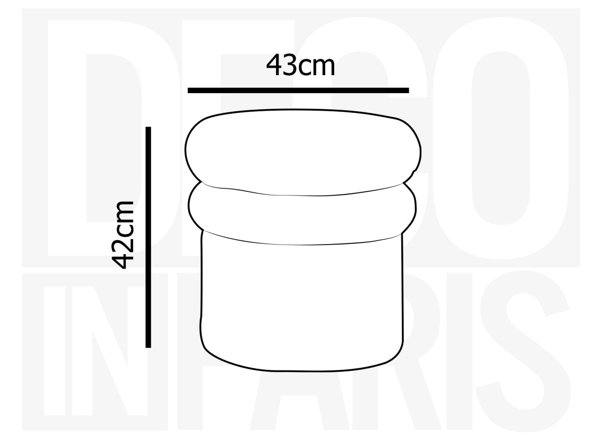 Pouf coffre en tissu bouclette gris SHERA - DécoInParis