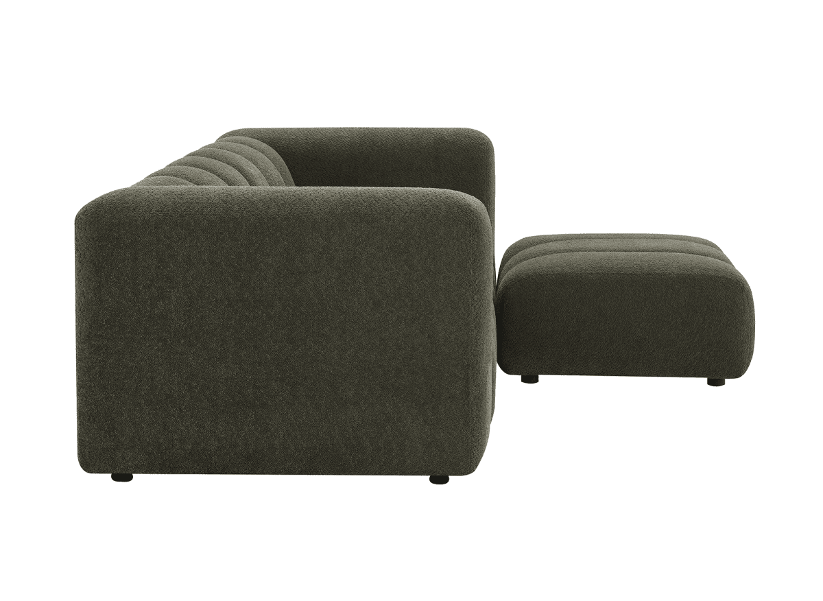 Pouf en tissu bouclette vert AELIS - DécoInParis