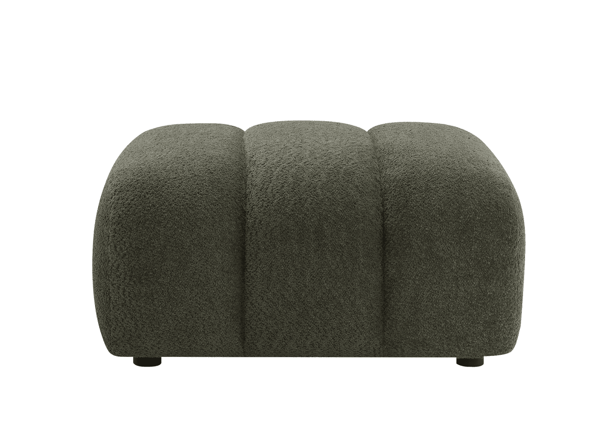 Pouf en tissu bouclette vert AELIS - DécoInParis