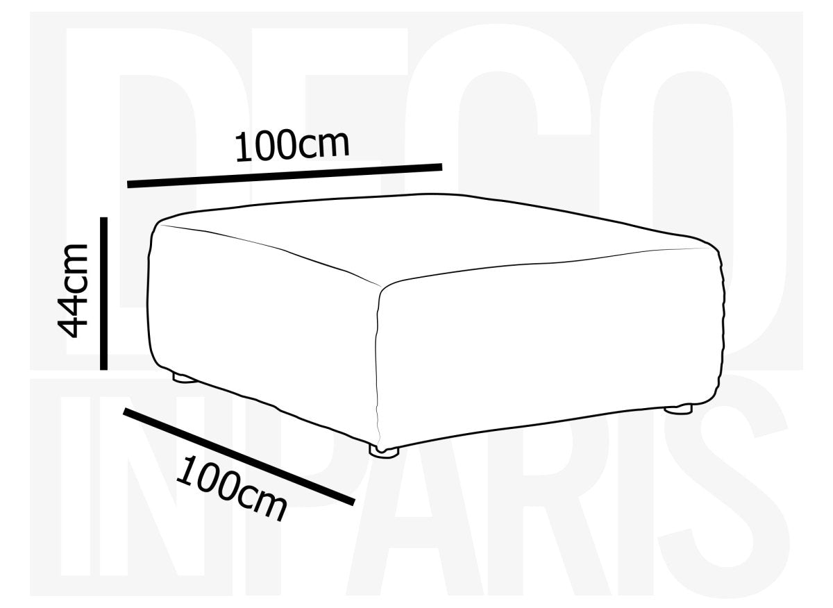Pouf en velours gros côtelé doux taupe TILDA - DécoInParis