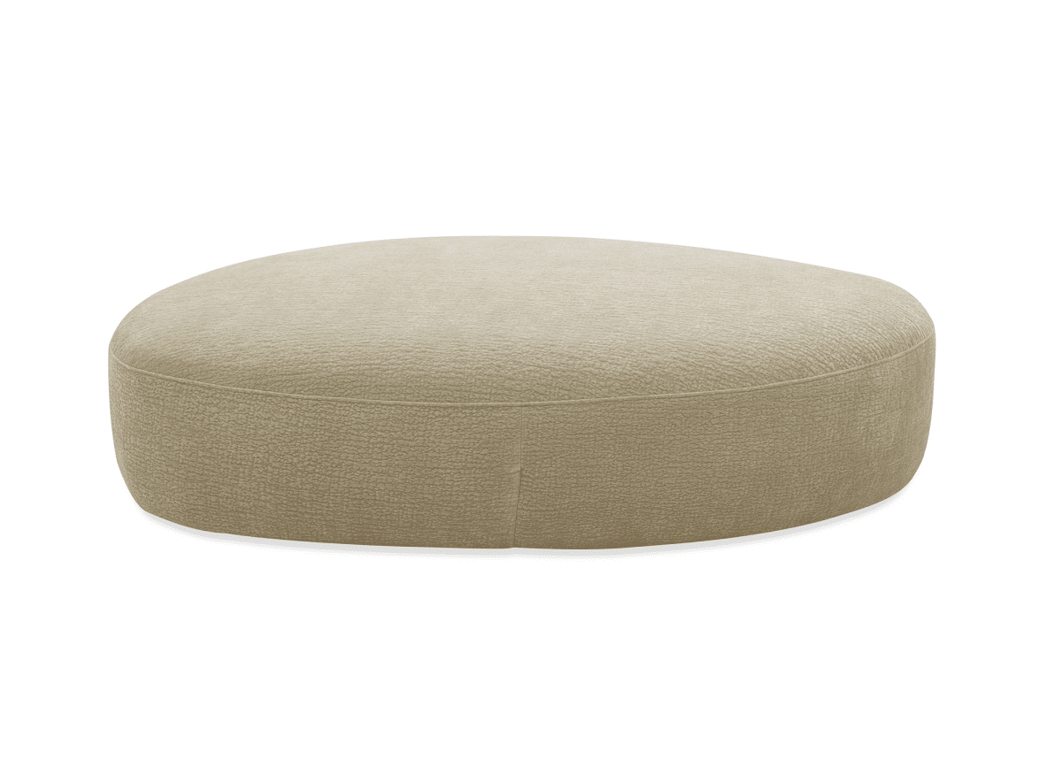 Pouf en velours tissé beige IMENIA - DécoInParis