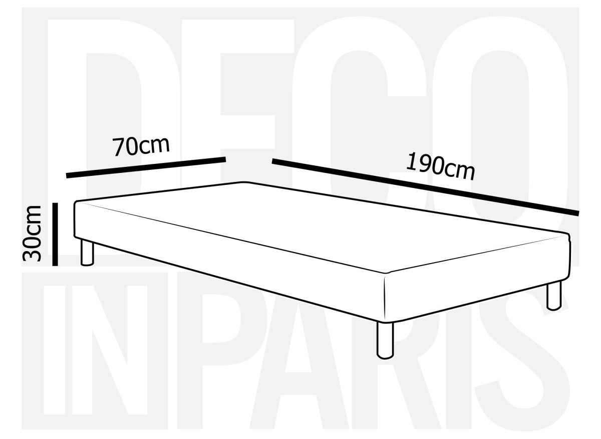Sommier tapissier 70 x 190 cm + 4 pieds - DécoInParis
