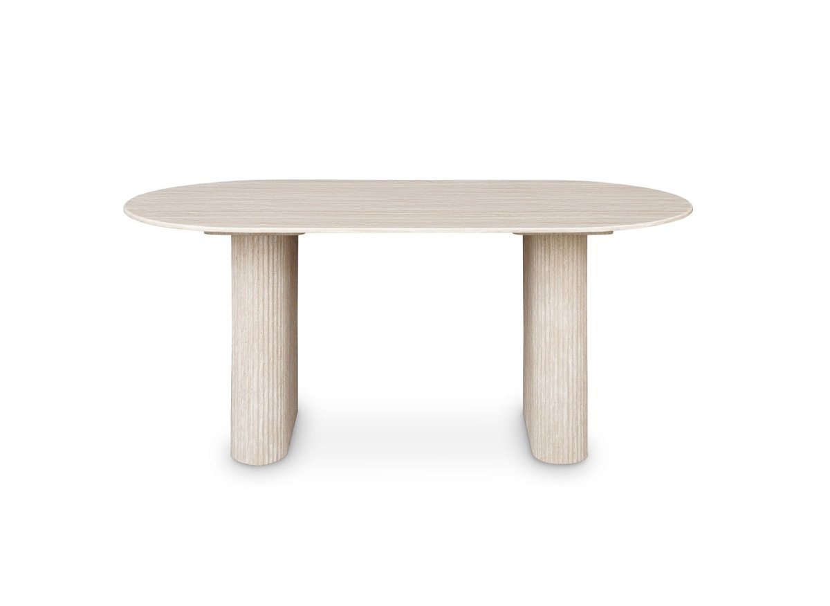 Table à manger 6 personnes ELMA + Lot de 6 chaises en velours taupe CHARLOTTE - DécoInParis