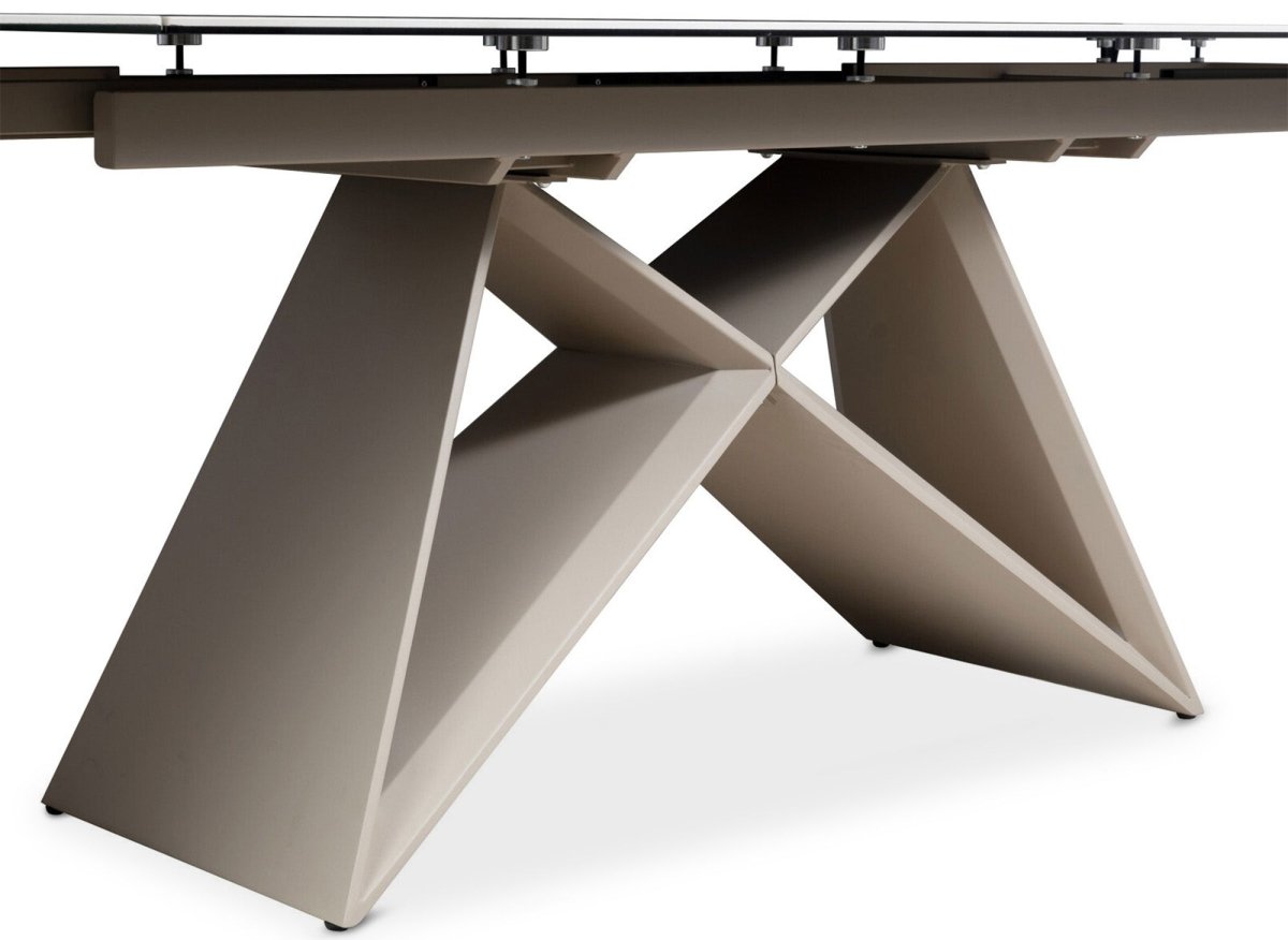 Table à manger extensible en céramique blanche effet marbre GABRIEL - DécoInParis