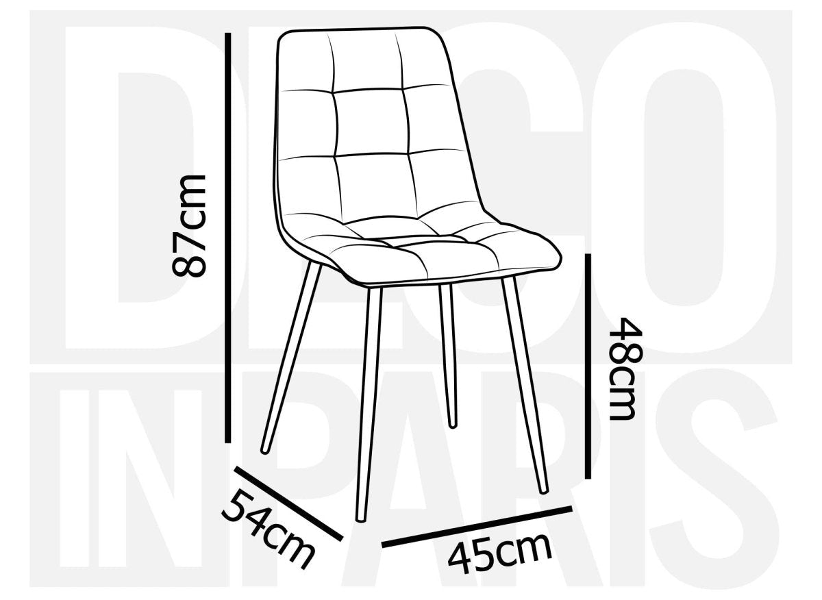 Table à manger LORINA + Lot de 4 chaises en velours beige JEREMI - DécoInParis