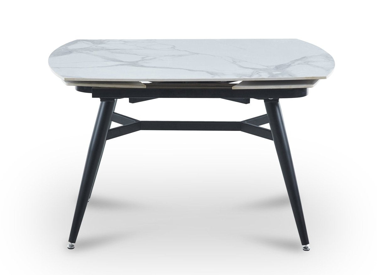 Table à manger rectangulaire extensible effet marbre JENA - DécoInParis