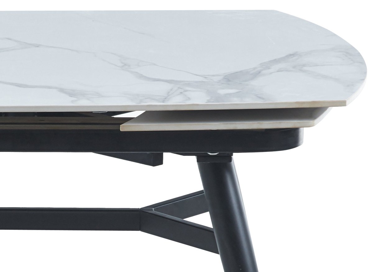 Table à manger rectangulaire extensible effet marbre JENA - DécoInParis