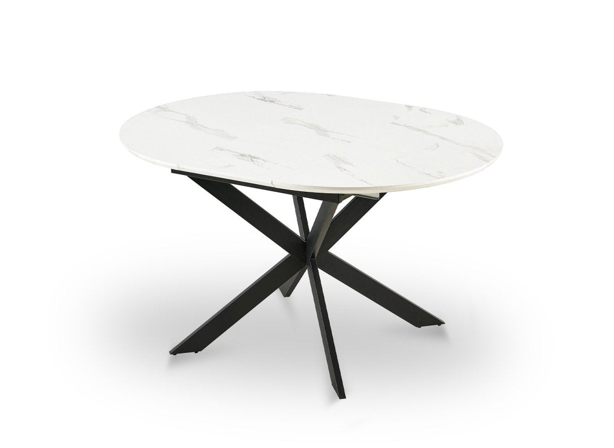 Table à manger ronde extensible blanc KOBY - DécoInParis