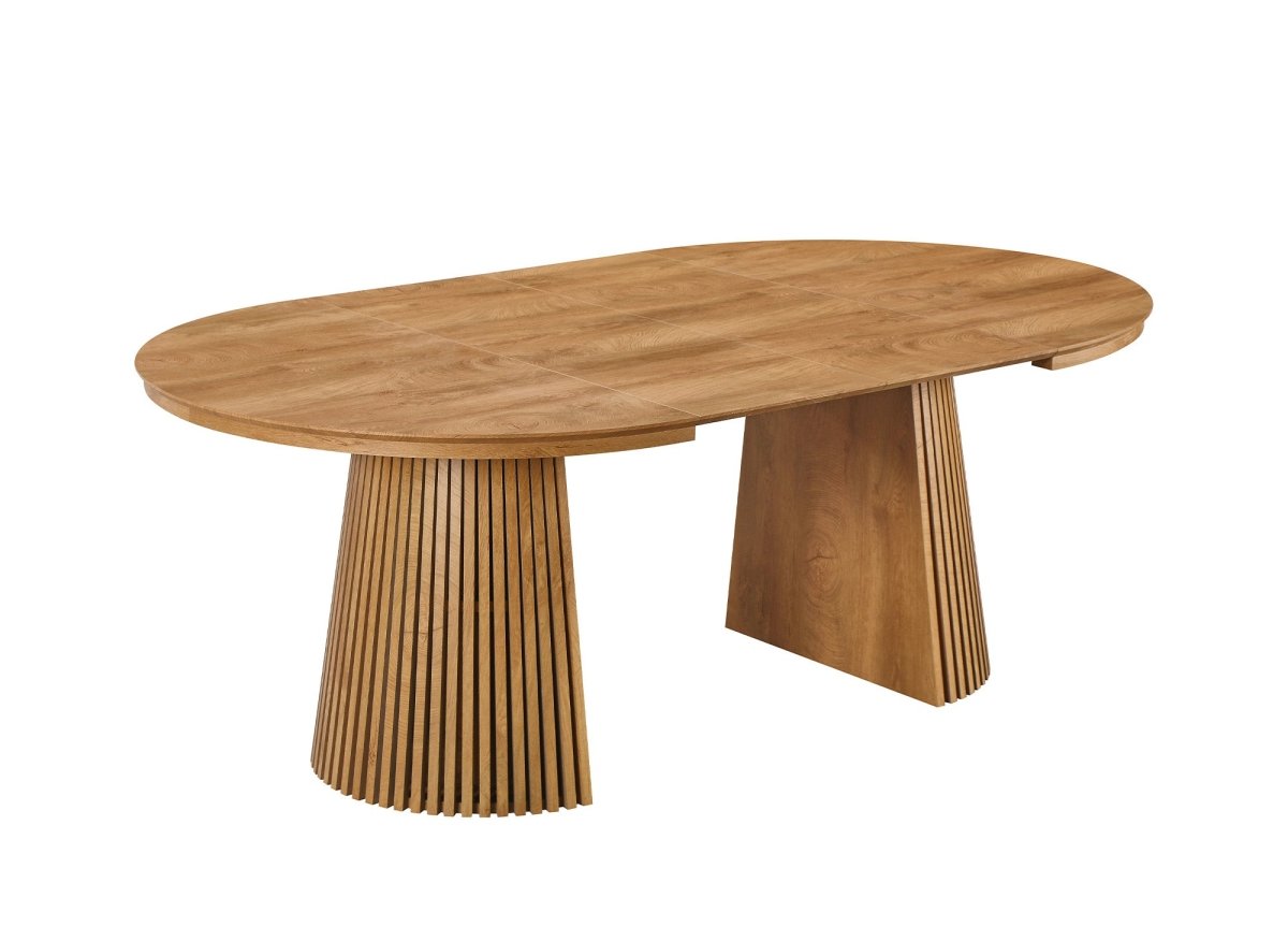 Table à manger ronde extensible en bois clair HEKA - DécoInParis