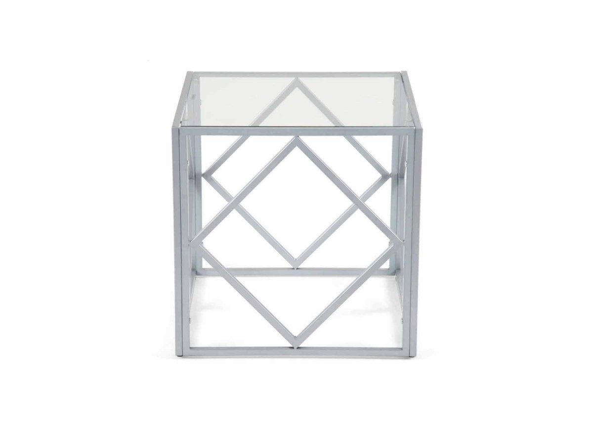 Table basse design en verre et métal carrée ELIO - DécoInParis