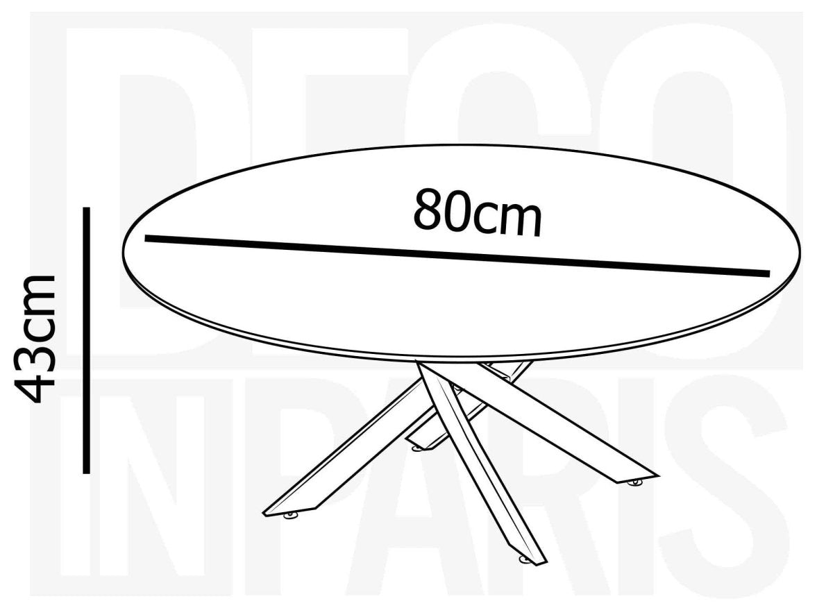 Table basse ronde design verre marbré et pieds dorés MELISSA - DécoInParis
