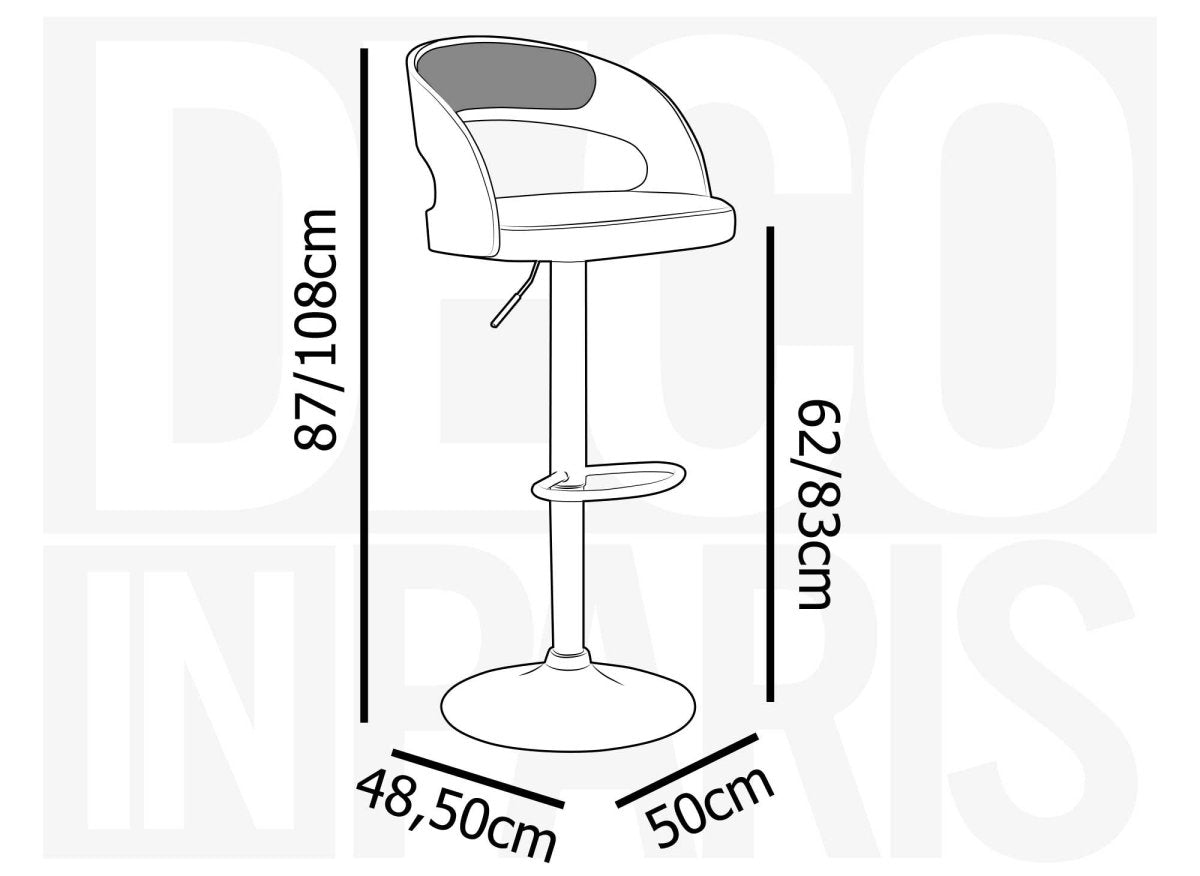 Tabouret de bar marron et noir KENT - DécoInParis