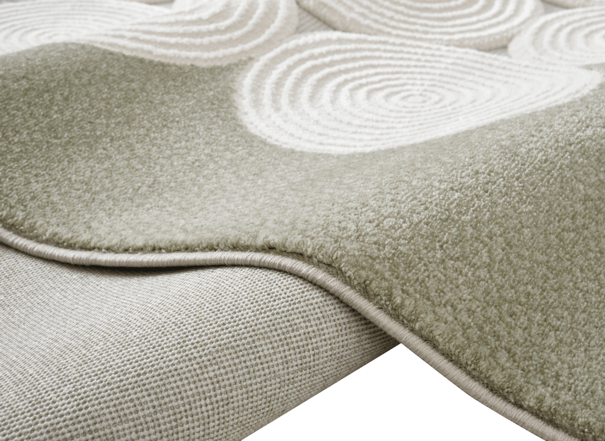 Tapis à motifs rond blanc écru 192 x 290 cm CLARA - DécoInParis