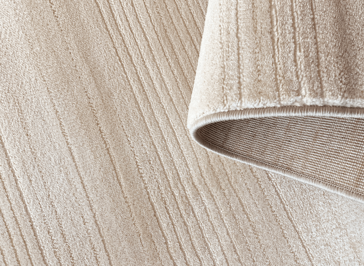 Tapis beige à effet striée 160 x 230 cm LATTE - DécoInParis