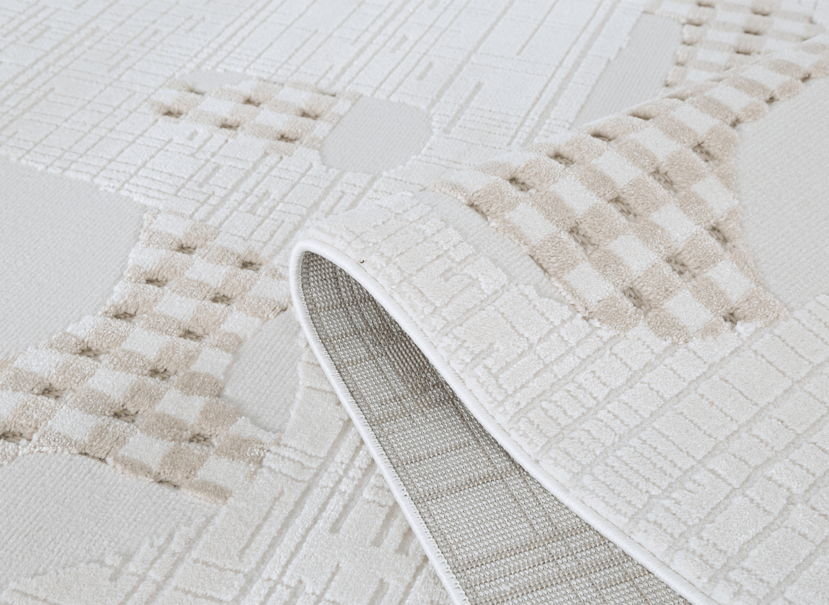 Tapis beige à motifs 160 x 230 cm BRUME - DécoInParis