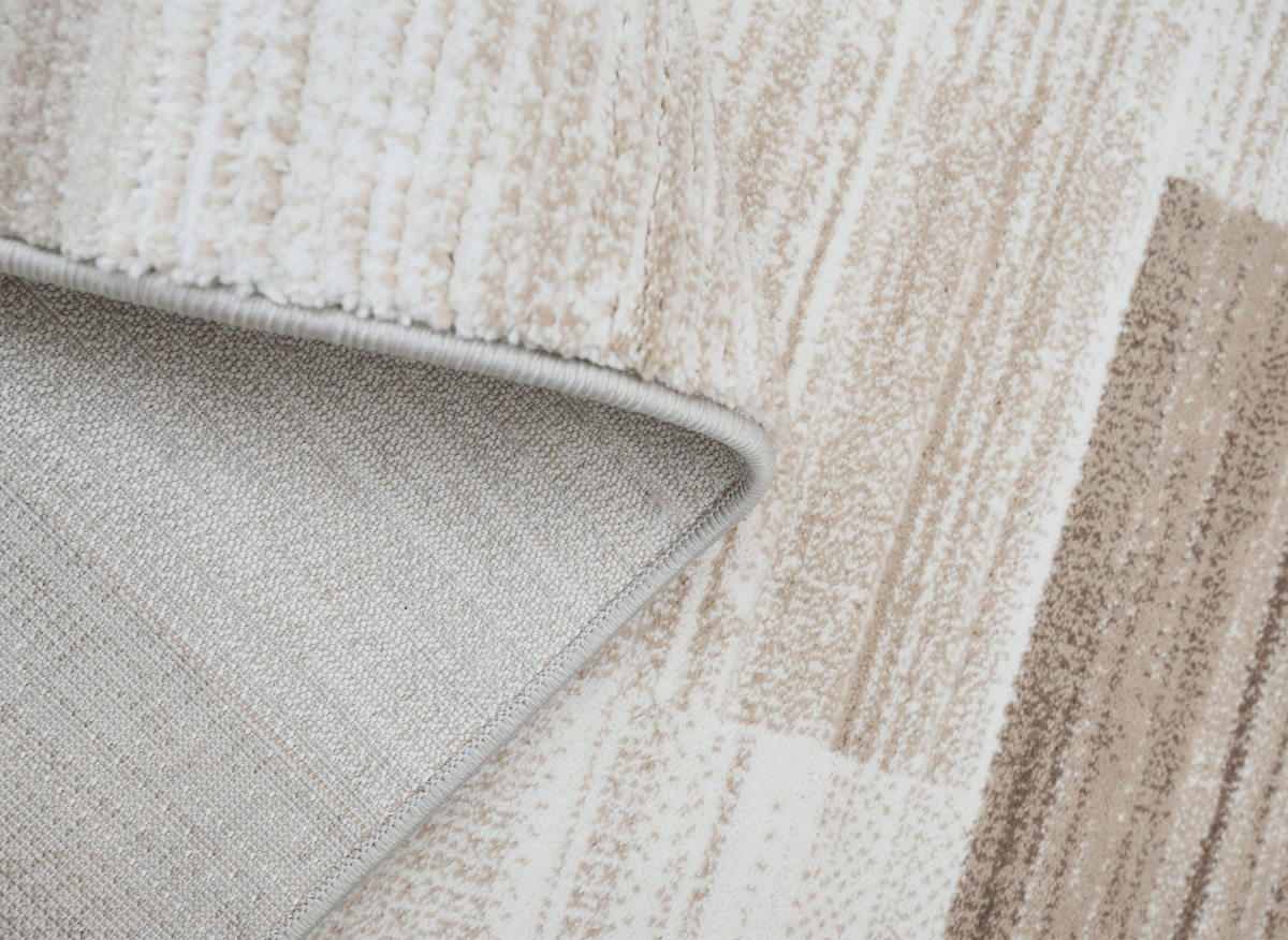 Tapis beige à motifs rectangulaires 160 x 230 cm NOMADE - DécoInParis