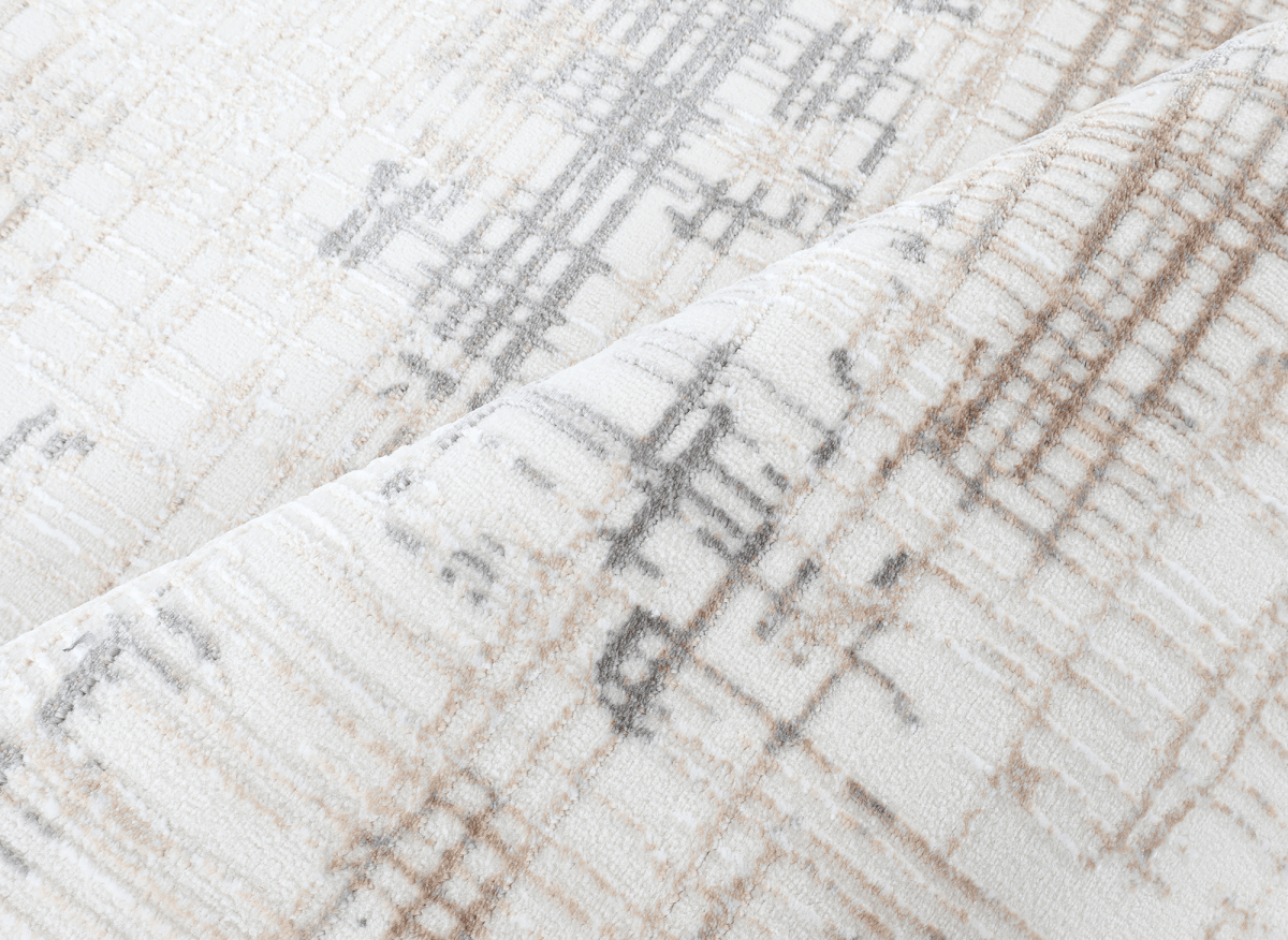 Tapis beige à motifs striés gris 160 x 230 cm PEKIN - DécoInParis