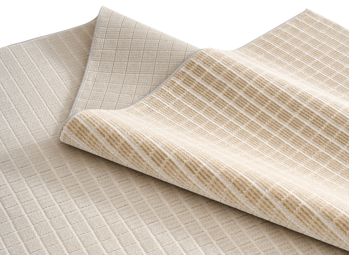 Tapis beige à petits carreaux 160 x 230 cm TALO - DécoInParis