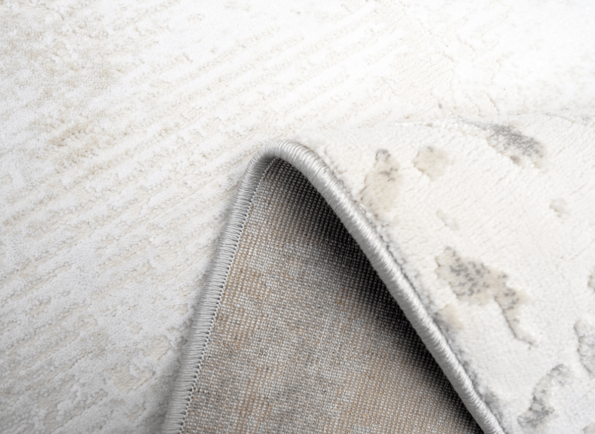 Tapis beige en tissu texturé 200 x 290 cm VANILLE - DécoInParis