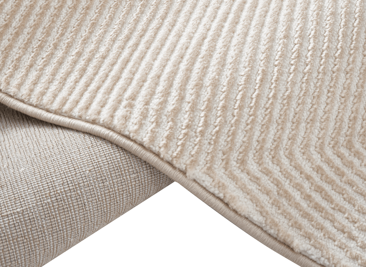 Tapis beige et blanc motif chevron 160 x 230 cm HERRING - DécoInParis