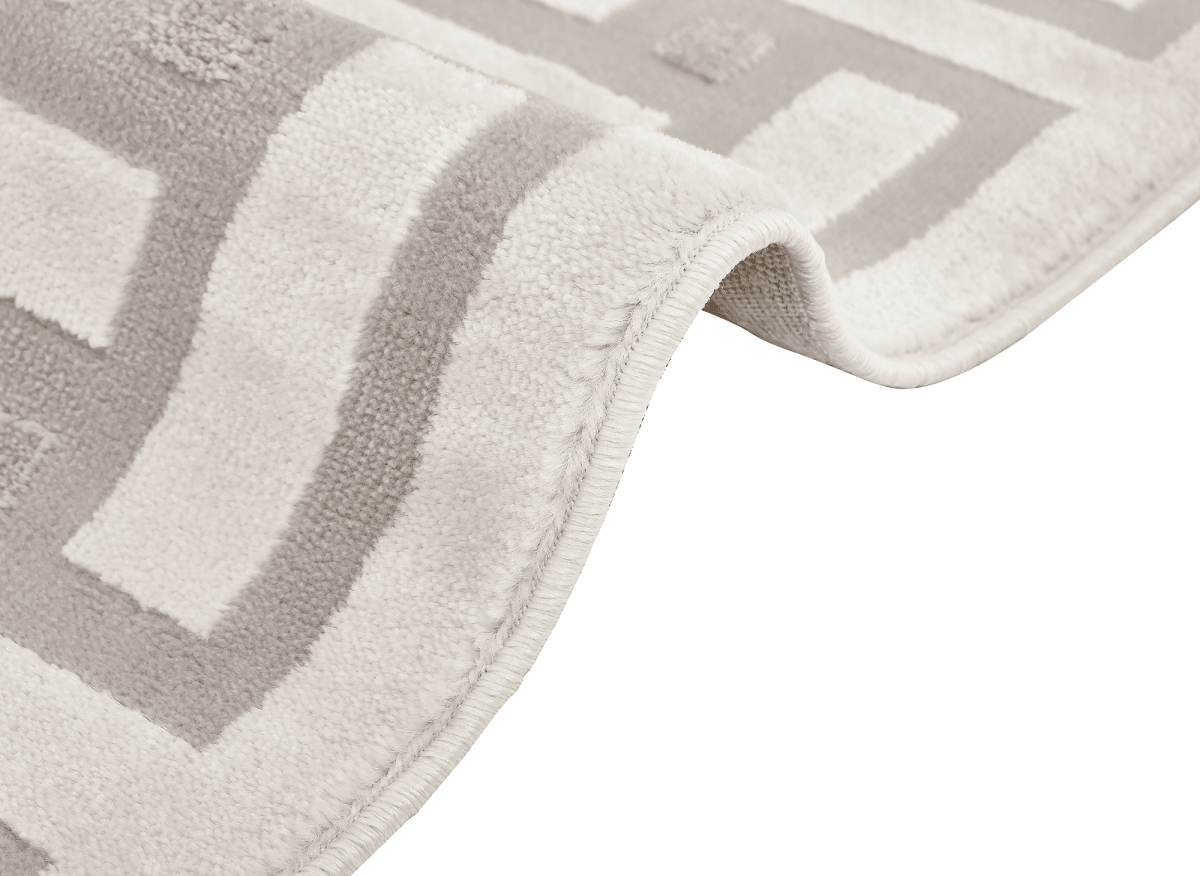 Tapis beige et gris à motifs rectangulaires 160 x 230 cm LYS - DécoInParis