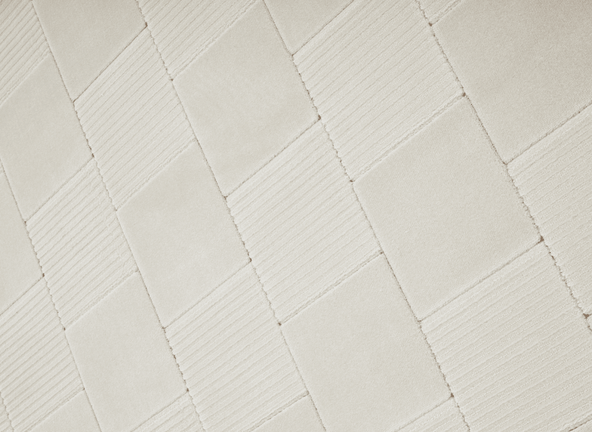 Tapis blanc écru à carreaux texturés 200 x 290 cm KARLINE - DécoInParis