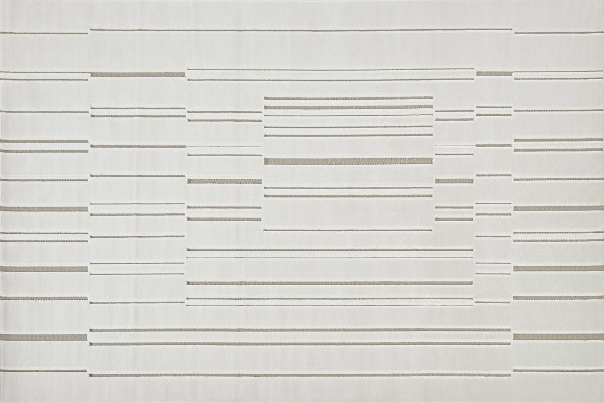 Tapis blanc écru à lignes asymétriques beiges 200 x 290 cm AYLAN - DécoInParis