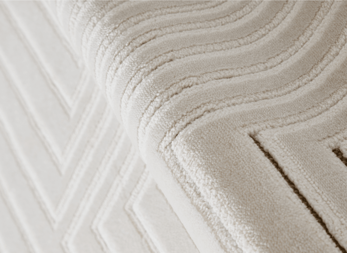 Tapis blanc écru à motifs chevrons 160 x 230 cm AMONA - DécoInParis