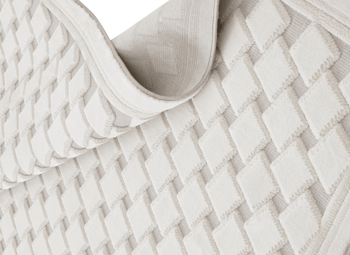 Tapis blanc écru effet moulure parisienne 154 x 230 cm LERIS - DécoInParis