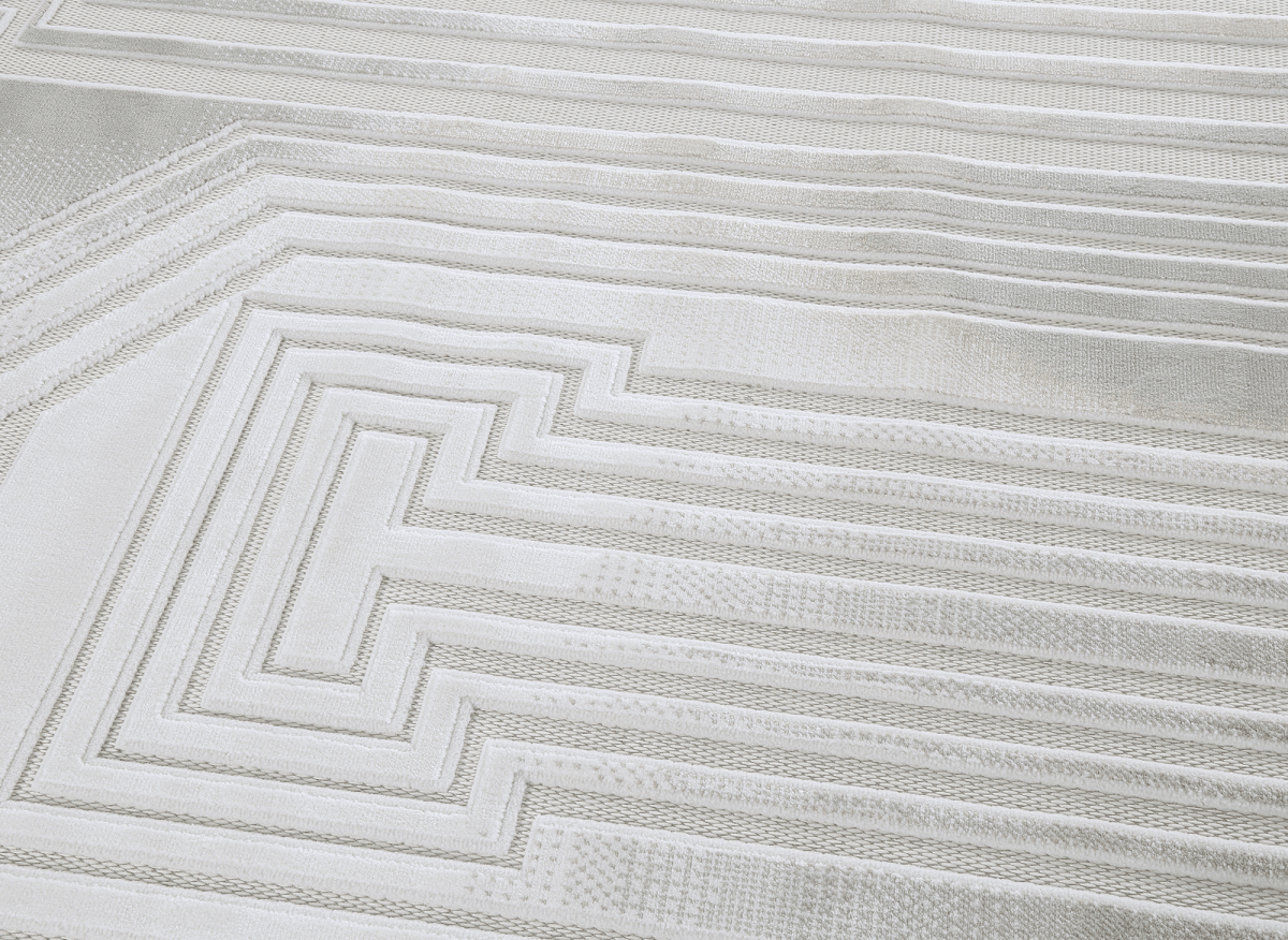 Tapis gris à motifs de lignes 200 x 290 cm PERTONA - DécoInParis