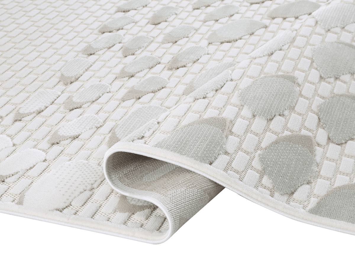 Tapis gris à motifs écailles 200 x 290 cm OLERA - DécoInParis