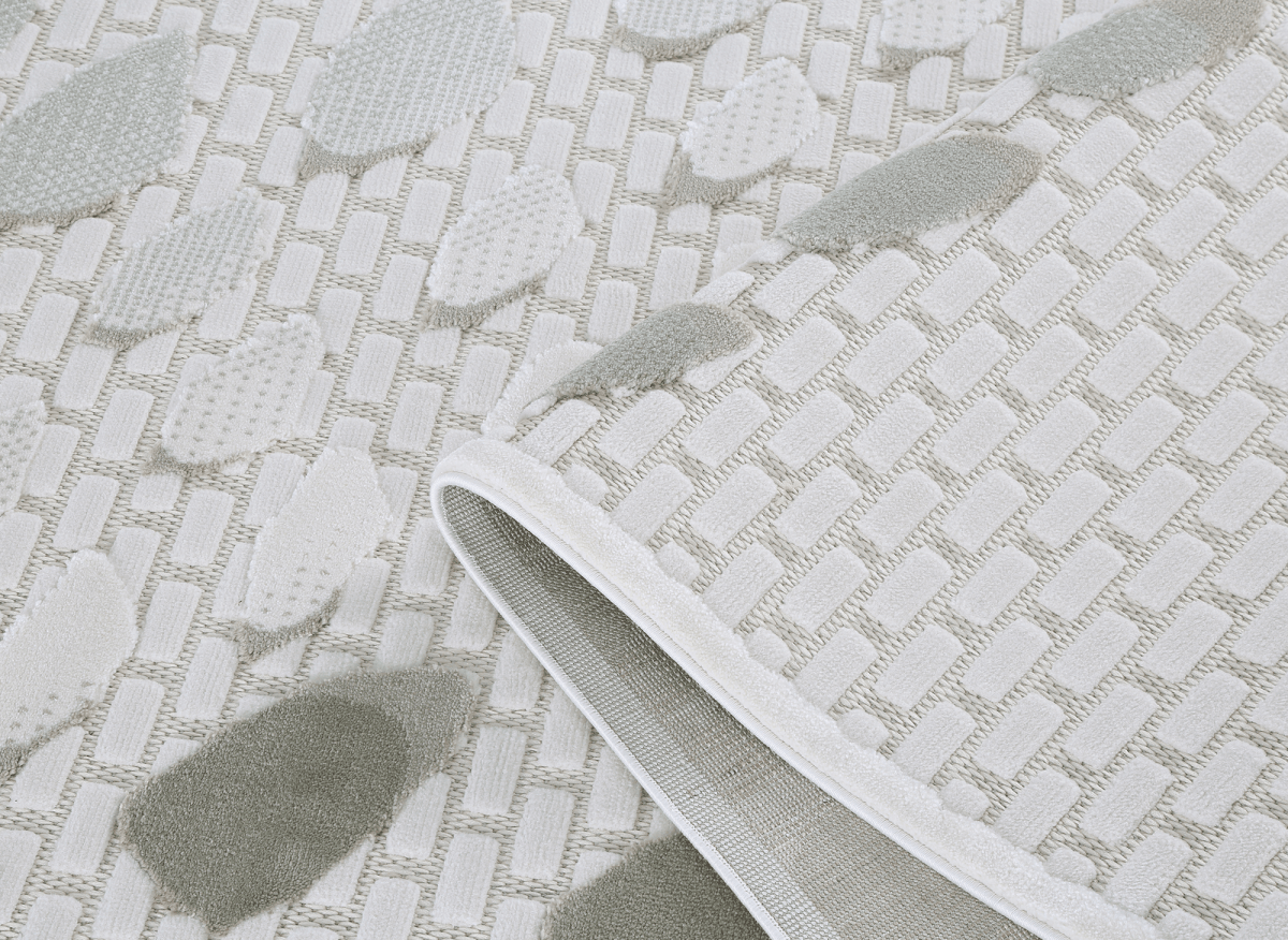 Tapis gris à motifs écailles 200 x 290 cm OLERA - DécoInParis