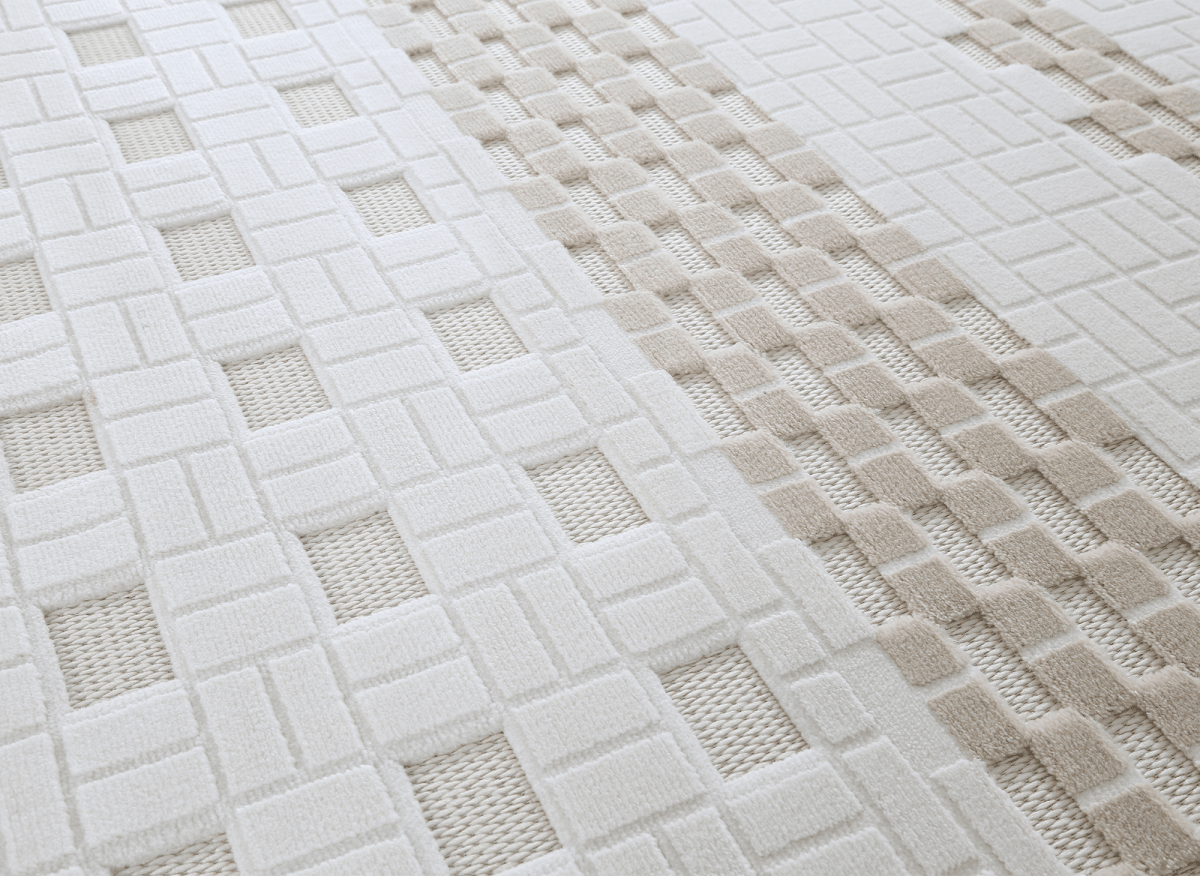 Tapis gris à motifs graphiques 160 x 230 cm ORCHIDÉE - DécoInParis