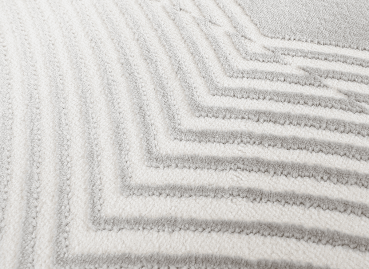 Tapis gris à motifs ronds 200 x 290 cm UTAH - DécoInParis