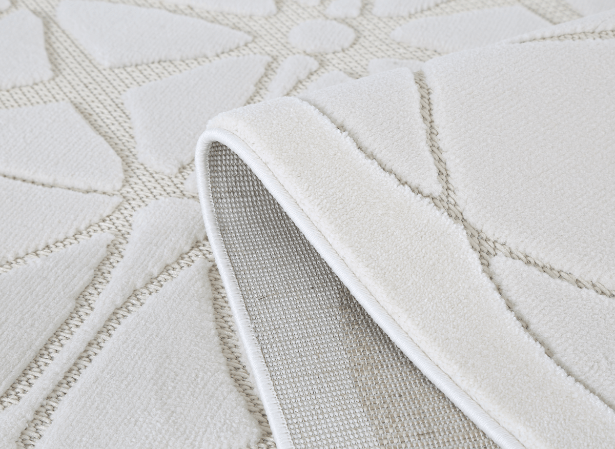 Tapis gris à motifs rosaces 200 x 290 cm SINGAPOUR - DécoInParis