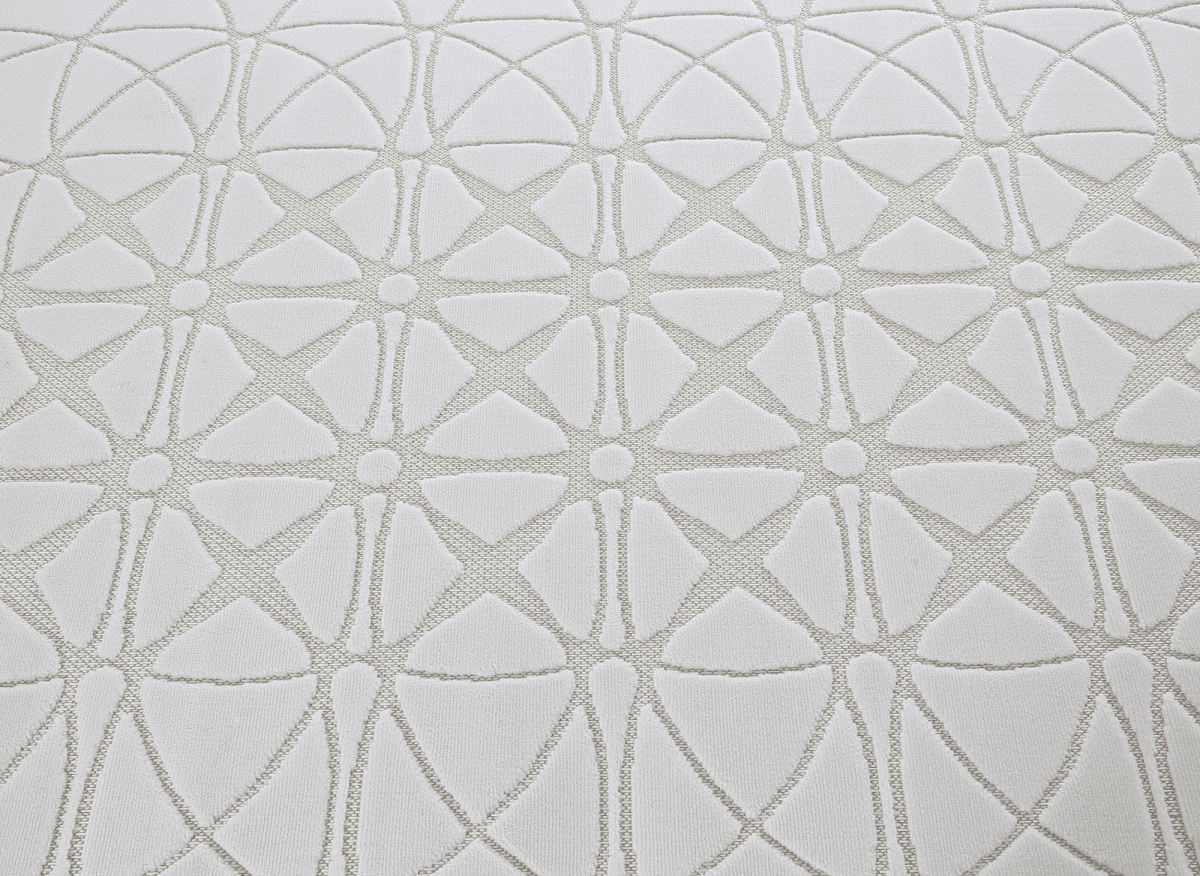 Tapis gris à motifs rosaces 200 x 290 cm SINGAPOUR - DécoInParis