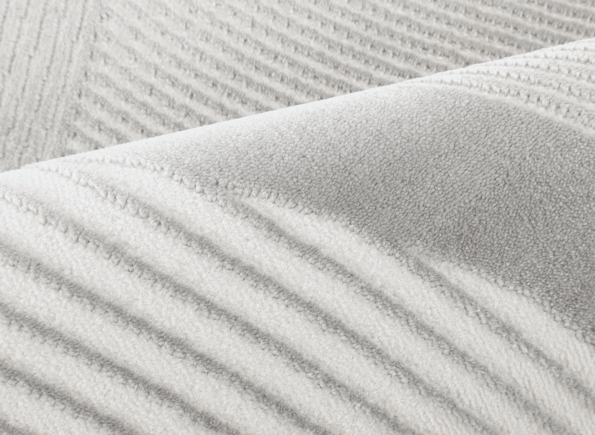 Tapis gris à motifs vague 160 x 230 cm KANSAS - DécoInParis