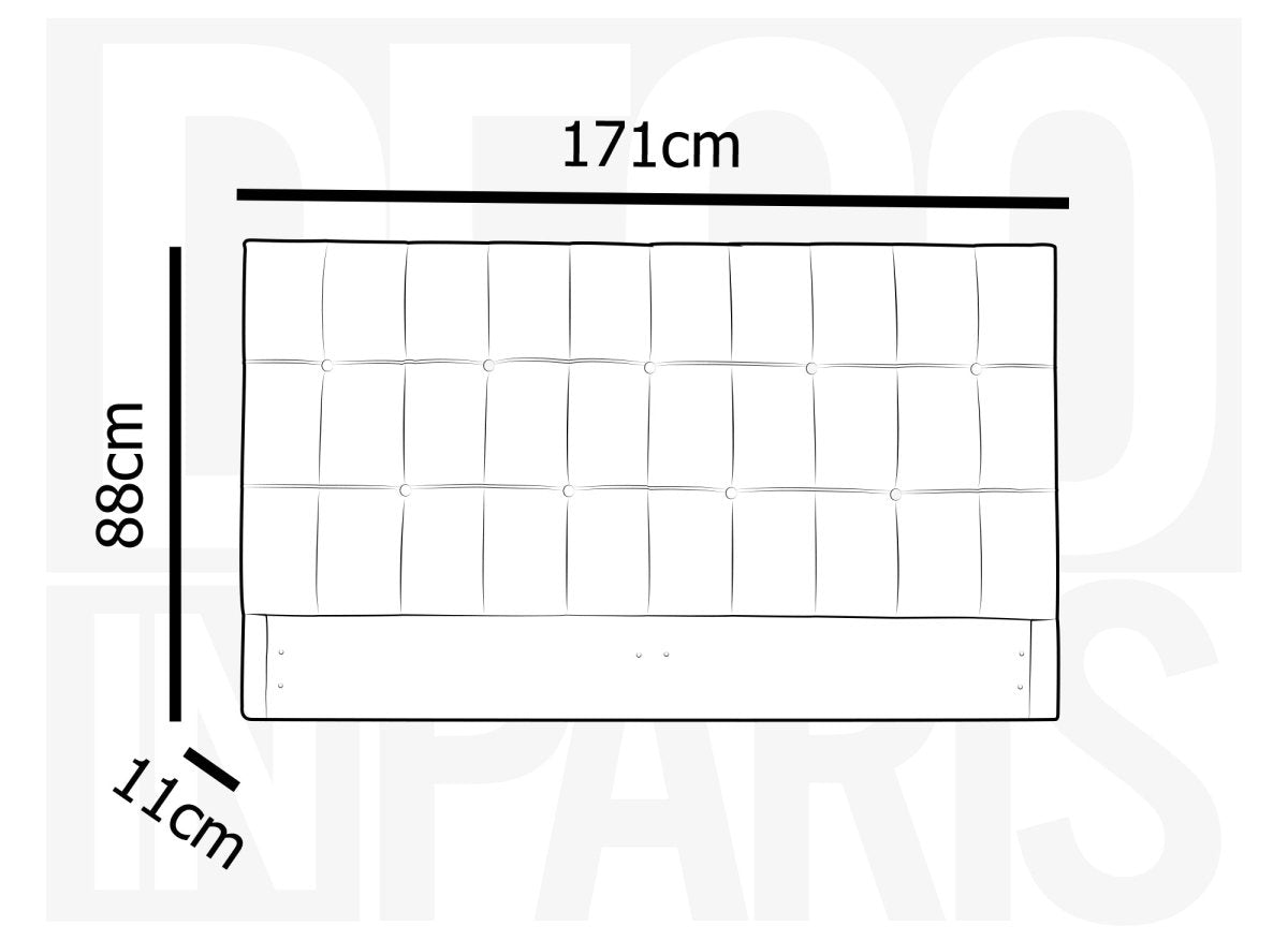 Tête de lit capitonnée en tissu beige 160 cm DOMICE - DécoInParis