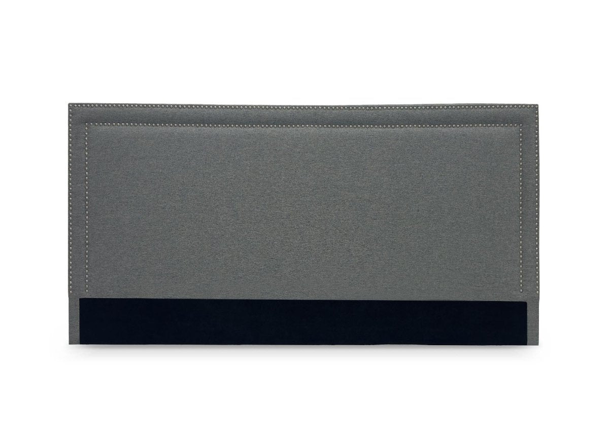 Tête de lit cloutée en tissu lin gris 160 cm LYVE - DécoInParis