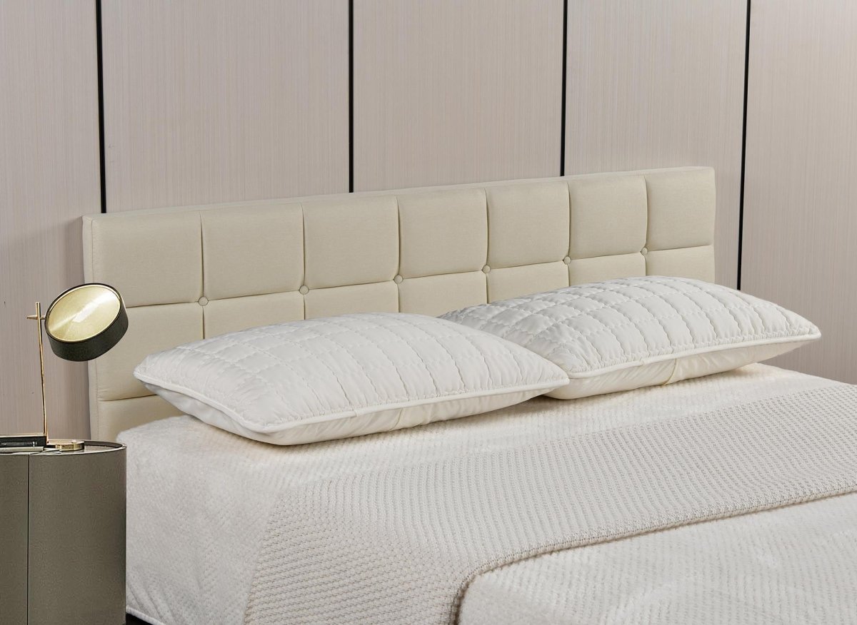 Tête de lit en tissu beige design 160 cm ALVERA - DécoInParis