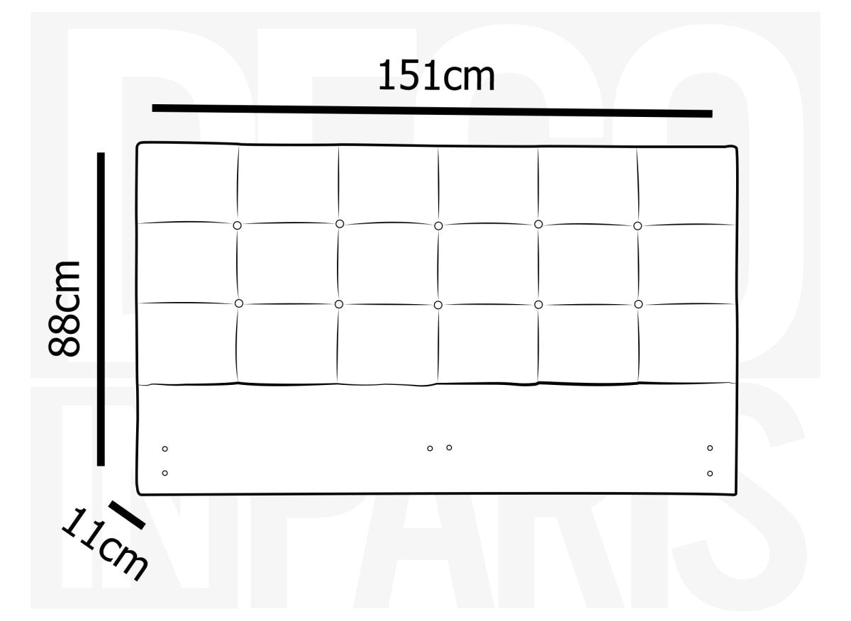 Tête de lit en tissu gris design 140 cm ALVERA - DécoInParis