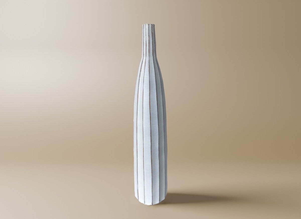 Vase soliflor en résine blanc H50 cm ORME - DécoInParis