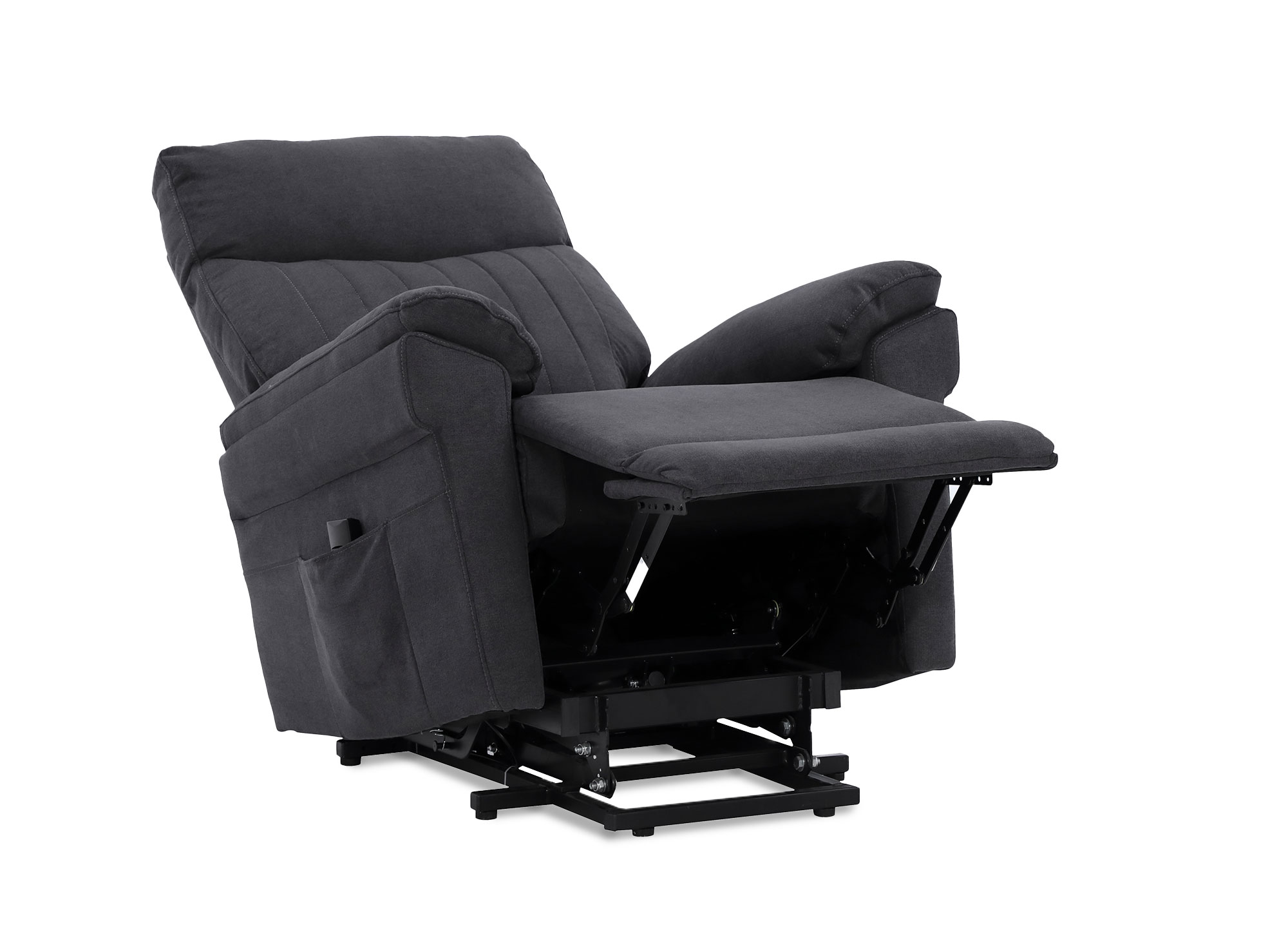 Fauteuil relax releveur et inclinable électriques en tissu gris foncé