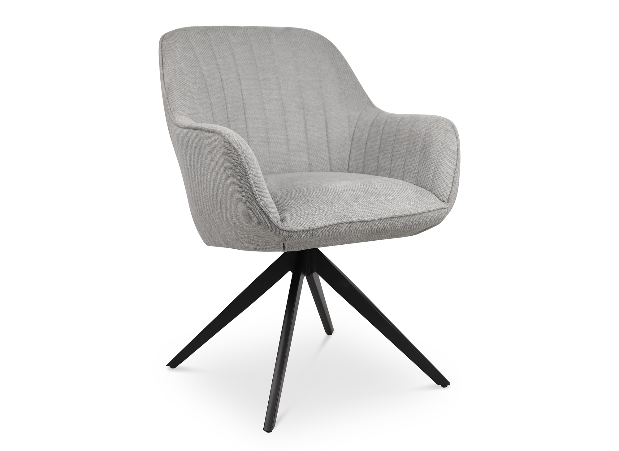 Lot De Fauteuils De Repas Pivotants En Tissu Gris Marley Dip