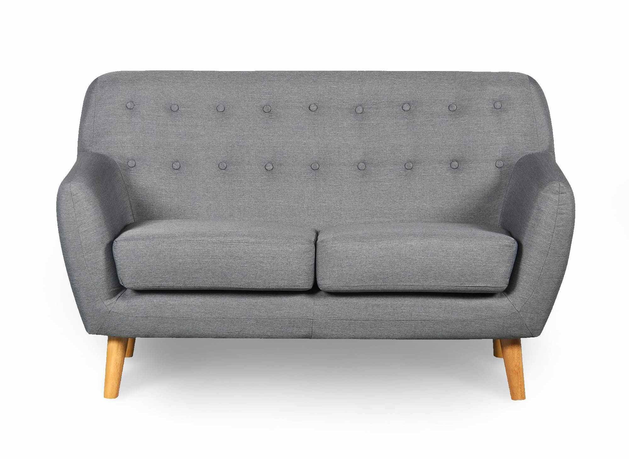 Ensemble canapé scandinave 3 2 places tissu gris VIKY DIP